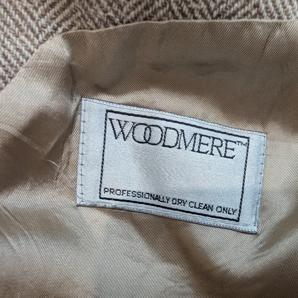 Men's Sport Coat Tan Blazer‎ Woodmere Herringbone Vintage Wool 2 Button Sz 42
